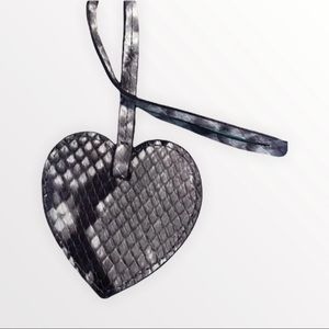 Michael Kors Natural Heart Shape Leather Animal Print Bag Charm